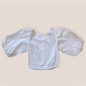 H&M Puffed Sleeves white top